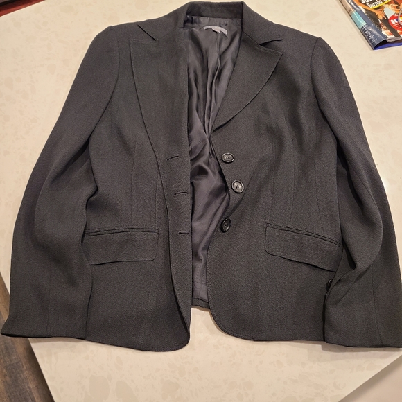Ann Taylor Petites Business Blazer Jacket Shoulder Pads, Gray, 6P - Picture 7 of 16
